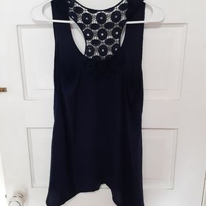 Lace-detail racerback top